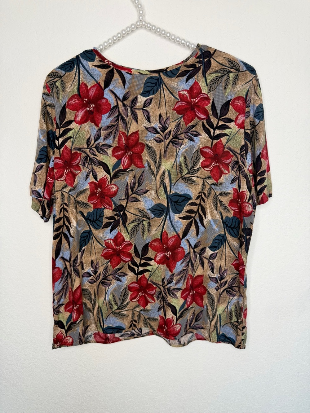 Vintage Sag Harbor Floral Short-Sleeve Top